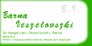 barna veszelovszki business card